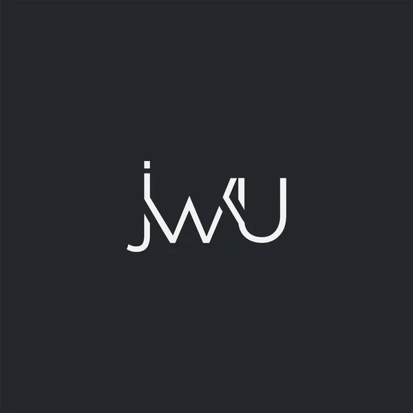 Logo Jwu Pour Modèle Carte Visite Vecteur — Image vectorielle