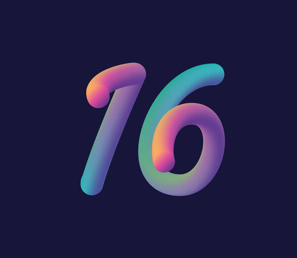 16 number logo icon vector template for corporate logo and business card design.