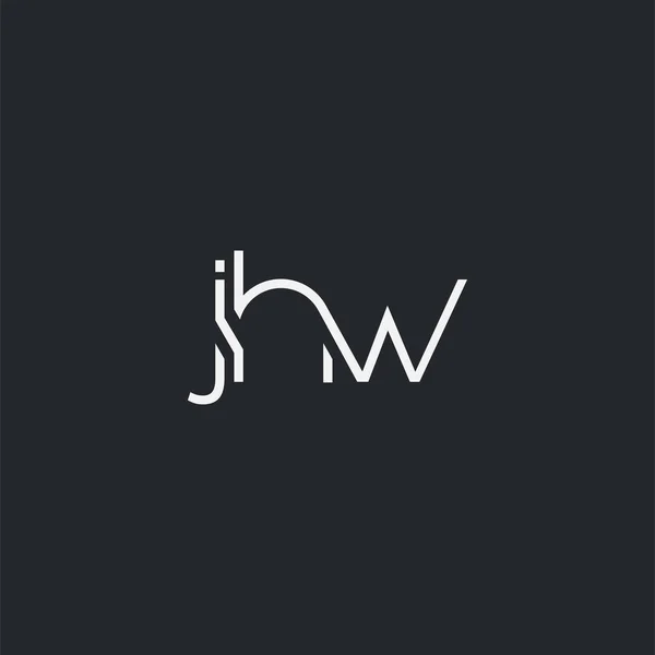 Logo Jhw Pour Modèle Carte Visite Vecteur — Image vectorielle