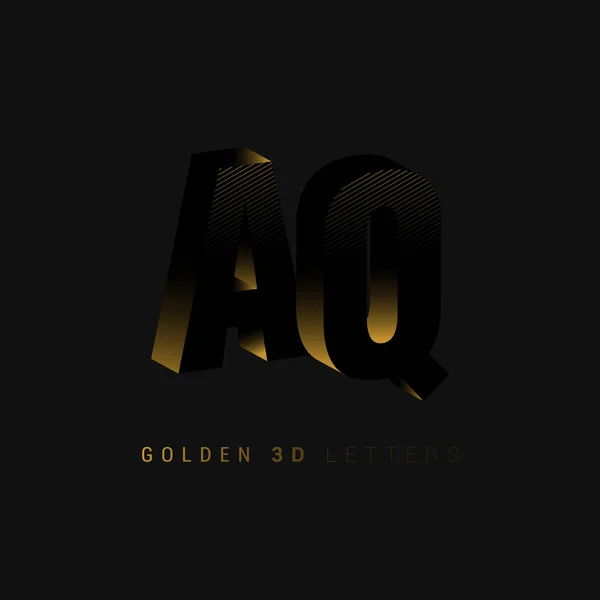 Χρυσή 3d κοινή AQ — Διανυσματικό Αρχείο