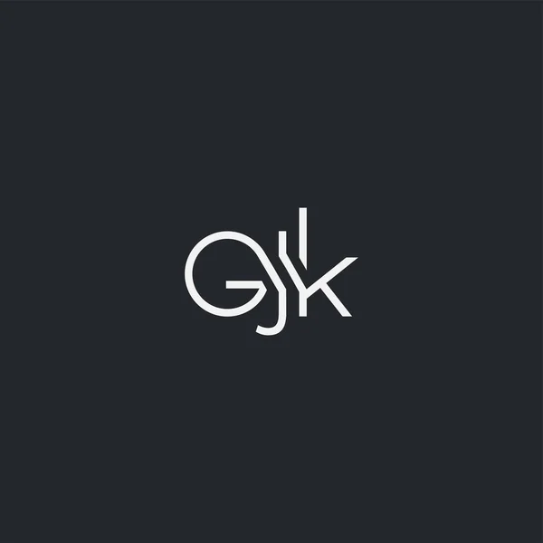 Logotipo Gjk Para Modelo Cartão Visita Vetor —  Vetores de Stock