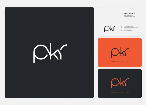Logo Pkr Business Card Template Vector — Stock Vector