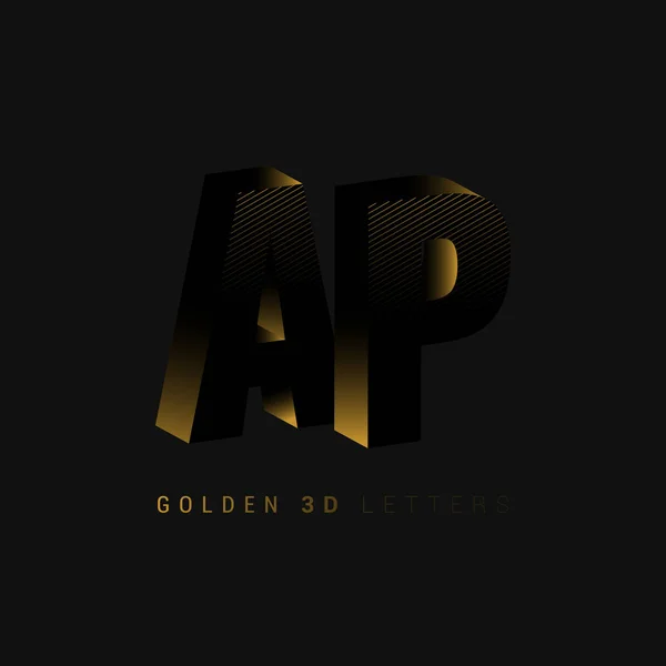 Goldener 3d Joint AP — Stockvektor