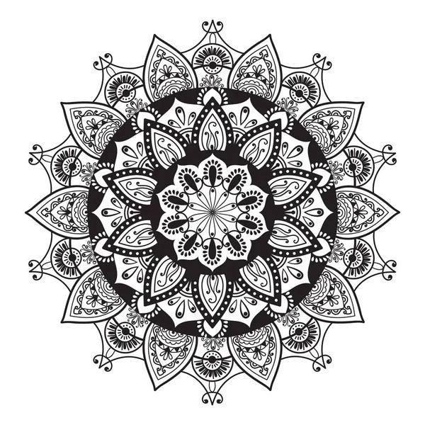 Folleto Boda Con Adornos Florales Mandala Diseño Oriental Vectorial — Archivo Imágenes Vectoriales