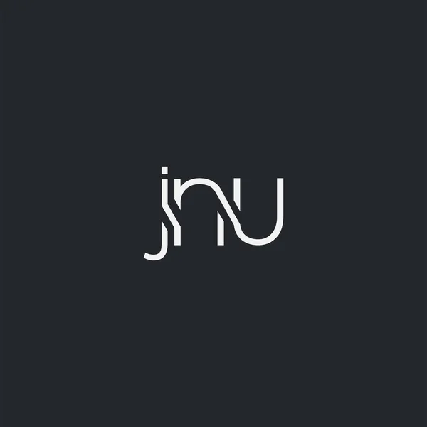 Logo Jnu Para Tarjeta Visita Plantilla Vector — Archivo Imágenes Vectoriales