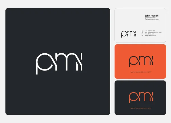 Logo Pmi Business Card Template Vector — 스톡 벡터