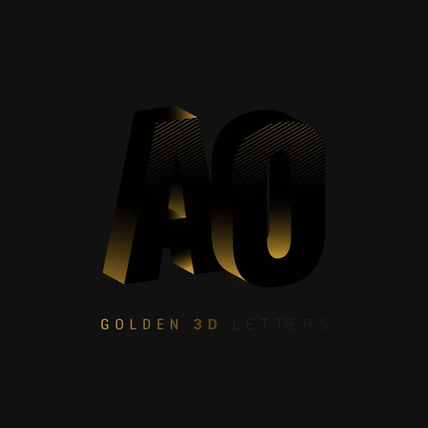 黄金の3D関節AO — ストックベクタ