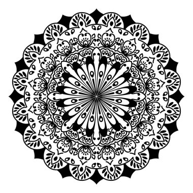 Düğün çiçek Mandala süslemeli el ilanı. Vektör oryantal tasarımı