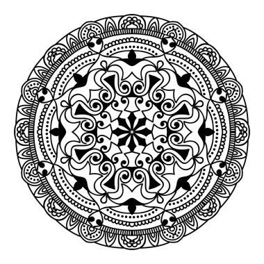 Düğün çiçek Mandala süslemeli el ilanı. Vektör oryantal tasarımı