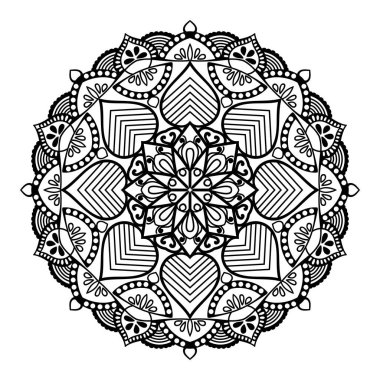 Düğün çiçek Mandala süslemeli el ilanı. Vektör oryantal tasarımı