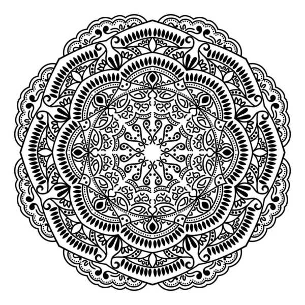 Bröllop Flyer Med Blommig Mandala Ornament Vector Orientalisk Design — Stock vektor