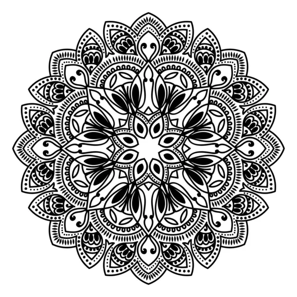 Folleto Boda Con Adornos Florales Mandala Diseño Oriental Vectorial — Archivo Imágenes Vectoriales