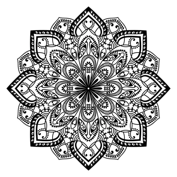 Folleto Boda Con Adornos Florales Mandala Diseño Oriental Vectorial — Archivo Imágenes Vectoriales