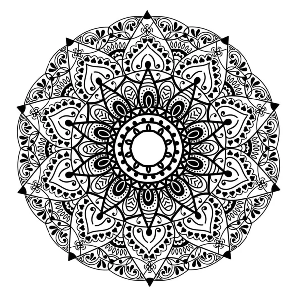 Folleto Boda Con Adornos Florales Mandala Diseño Oriental Vectorial — Archivo Imágenes Vectoriales