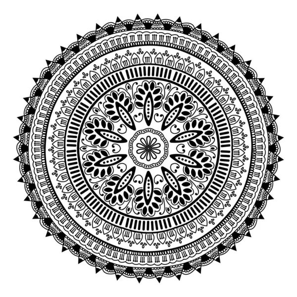 Folleto Boda Con Adornos Florales Mandala Diseño Oriental Vectorial — Vector de stock