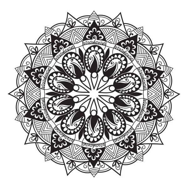 Folleto Boda Con Adornos Florales Mandala Diseño Oriental Vectorial — Archivo Imágenes Vectoriales