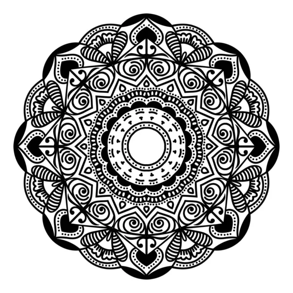 Folleto Boda Con Adornos Florales Mandala Diseño Oriental Vectorial — Archivo Imágenes Vectoriales