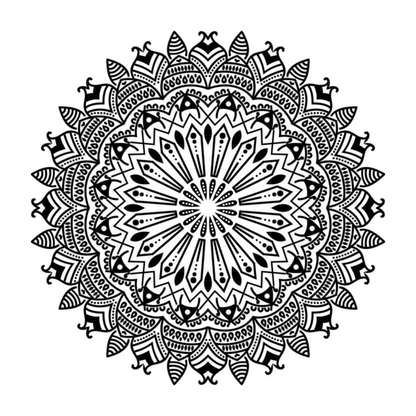 Folleto Boda Con Adornos Florales Mandala Diseño Oriental Vectorial — Archivo Imágenes Vectoriales