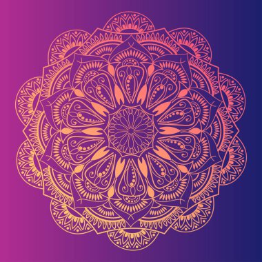 Çiçek Mandala süslemeli el ilanı. Vektör oryantal tasarımı