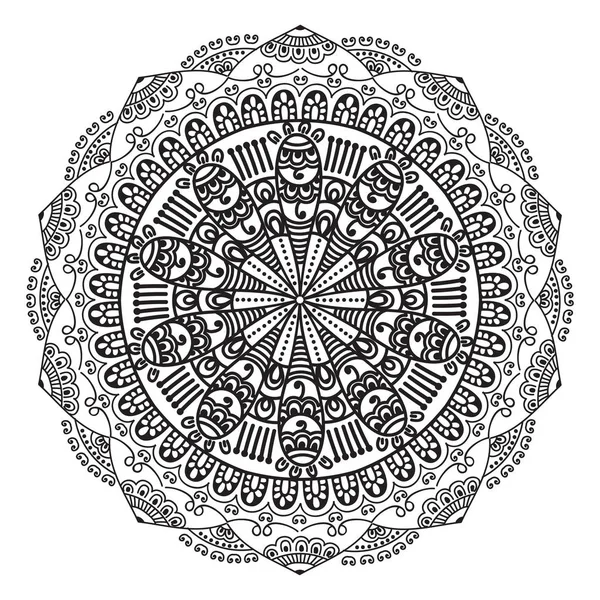 Flyer Floral Mandala Ornaments Inglés Diseño Oriental Vectorial — Archivo Imágenes Vectoriales