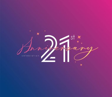 Yıldönümü logo 21 simge, geometrik kurumsal kimlik, vektör çizim