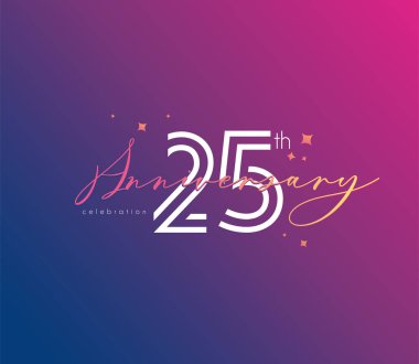 Yıldönümü logo 25 simge, geometrik kurumsal kimlik, vektör çizim