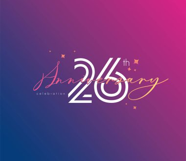 Yıldönümü logo 26 simge, geometrik kurumsal kimlik, vektör çizim
