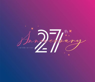 Yıldönümü 27 logo simge, geometrik kurumsal kimlik, vektör çizim