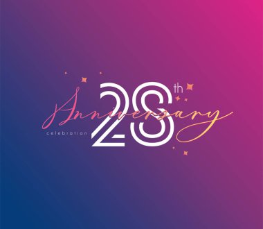 Yıldönümü logo 28 simge, geometrik kurumsal kimlik, vektör çizim