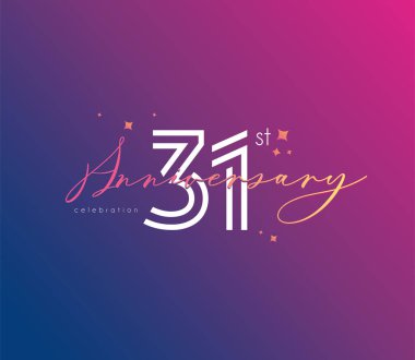 Yıldönümü logo 31 simge, geometrik kurumsal kimlik, vektör çizim