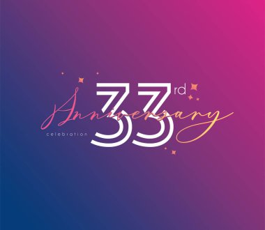 Yıldönümü logo 33 simge, geometrik kurumsal kimlik, vektör çizim