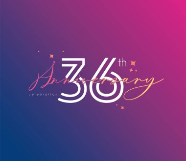 Yıldönümü logo 36 simge, geometrik kurumsal kimlik, vektör çizim