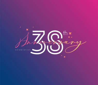 Yıldönümü logo 38 simge, geometrik kurumsal kimlik, vektör çizim