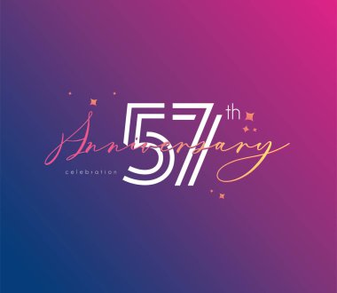 Yıldönümü logo 57 simge, geometrik kurumsal kimlik, vektör çizim