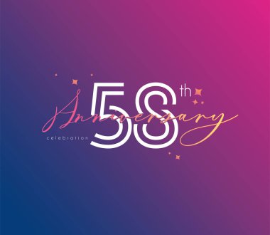 Yıldönümü logo 58 simge, geometrik kurumsal kimlik, vektör çizim