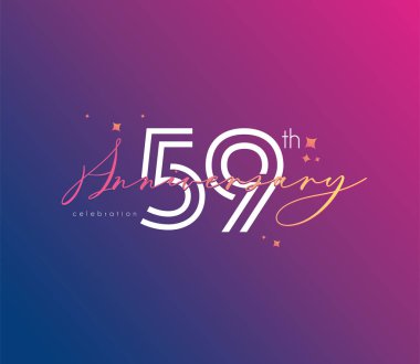 Yıldönümü logo 59 simge, geometrik kurumsal kimlik, vektör çizim
