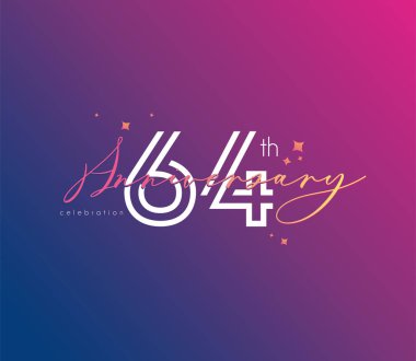 Yıldönümü logo 64 simge, geometrik kurumsal kimlik, vektör çizim