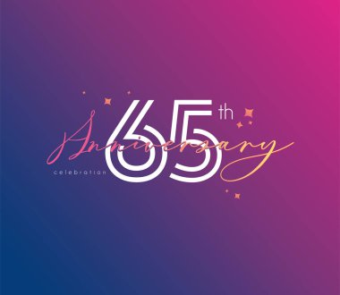 Yıldönümü logo 65 simge, geometrik kurumsal kimlik, vektör çizim