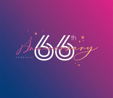 Yıldönümü logo 66 simge, geometrik kurumsal kimlik, vektör çizim