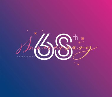 Yıldönümü logo 68 simge, geometrik kurumsal kimlik, vektör çizim