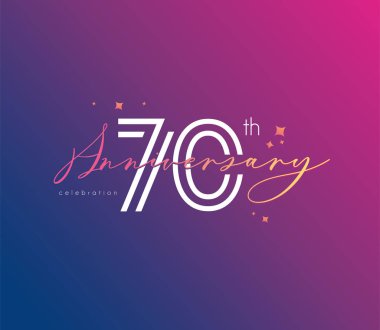 Yıldönümü logo 70 simge, geometrik kurumsal kimlik, vektör çizim