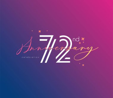 Yıldönümü logo 72 simge, geometrik kurumsal kimlik, vektör çizim