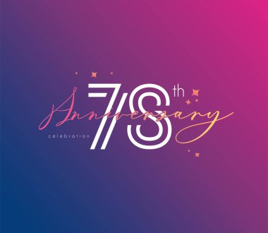 Yıldönümü logo 78 simge, geometrik kurumsal kimlik, vektör çizim