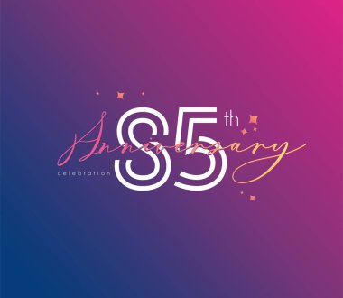 Yıldönümü logo 85 simge, geometrik kurumsal kimlik, vektör çizim