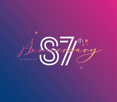 Yıldönümü logo 87 simge, geometrik kurumsal kimlik, vektör çizim