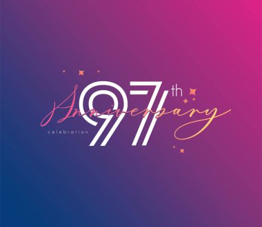 Yıldönümü logo 97 simge, geometrik kurumsal kimlik, vektör çizim