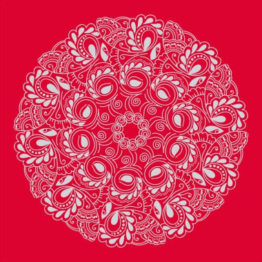 Çiçek Mandala süslemeli el ilanı. Vektör oryantal tasarımı