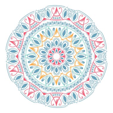 Çiçek Mandala süslemeli el ilanı. Vektör oryantal tasarımı