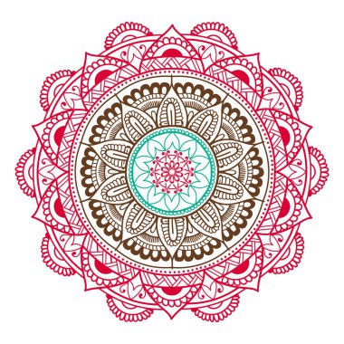 Çiçek Mandala süslemeli el ilanı. Vektör oryantal tasarımı