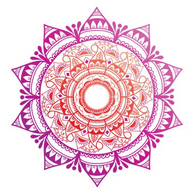 Çiçek Mandala süslemeli el ilanı. Vektör oryantal tasarımı